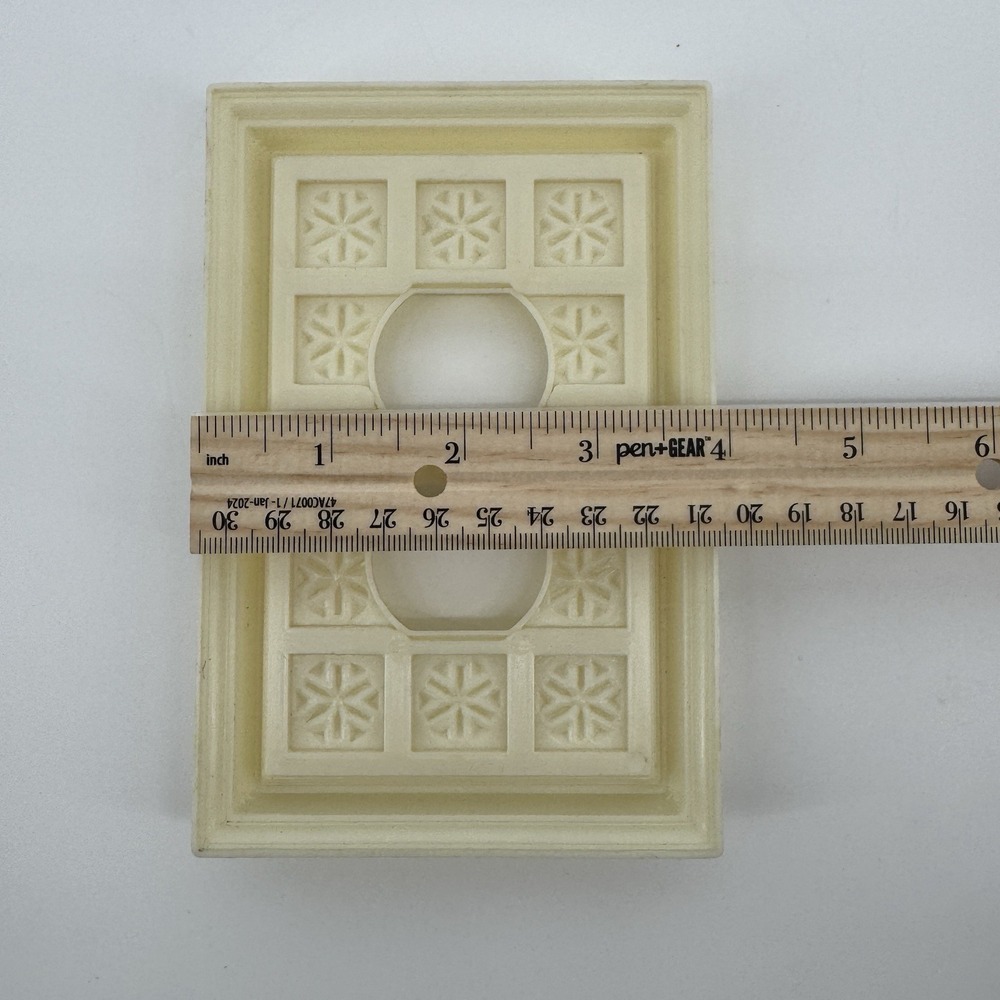 Vintage 70's Decorator Outlet Plate Ivory Floral Raised 2 Gang Hong Kong Retro - Picture 7 of 9